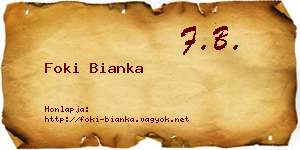 Foki Bianka névjegykártya